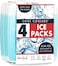 Fit &amp; Fresh Cool Coolers Ice Pack, 4 pack, Blue