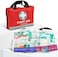 جينيرال ميدي مجموعة اسعافات اولية - 309 قطعة - تصميم شنطة عاكسة - تتضمن غسول العين والضمادات ووسادة جلد الخلد وبطانية طوارئ للسفر والمنزل والمكتب والسيارة والتخييم ومكان العمل