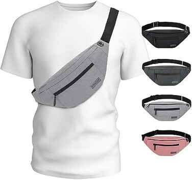 MAXTOP Large Fanny Packs For Women And Men With 4 Zippered Pockets, Perfect Gifts For Enjoying Sports Festivals, Workouts, Travel, And Casual Hands-Free Running. Water-Resistant Waist Bag For Carrying