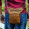 Le'aokuu Leg Bag Leg Pocket Motorcycle Leg Bag Waist Bag Genuine Leather Thigh Bag 3112