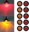 اف اكس سي مصباح LED دائري 10 × 3/4 انش من بيوريشين، مؤشرات مؤشرات جانبية امامية وخلفية للشاحنة والحافلات والمقطورة والقارب والكارافان، مصباح فرامل خلفي 12 فولت (5 كهرماني + 5 احمر)