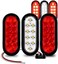 مجموعة أضواء LED بيضاوية الشكل من OLS 4 أحمر + 2 أبيض 6 بوصات - مصباح مكبح بالإيقاف الخلفي معتمد من DOT