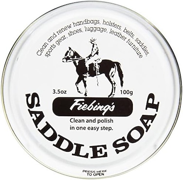 Fiebing's White Saddle Soap for Leather (3.5 oz Tin) - Leather Cleaner &amp; Conditioner to Soften &amp; Protect Leathercraft, Car Seat, Couch, Shoe &amp; Saddles