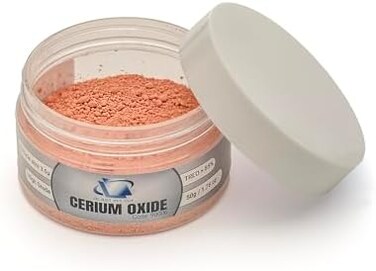 GLASS POLISH PRO 50g Cerium Oxide, High-Grade Glass Polishing Powder, Enhanced Formula, TREO 85%, 3.5 Microns, Brown &ndash; GP90006