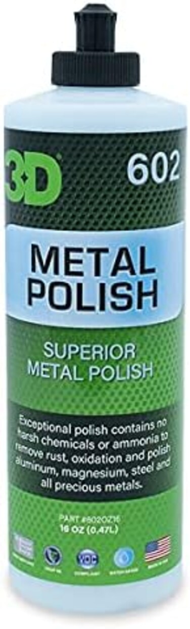 3D Metal Polish - Heavy Duty All Purpose Metal Polish &amp; Aluminum Restorer 16Oz.