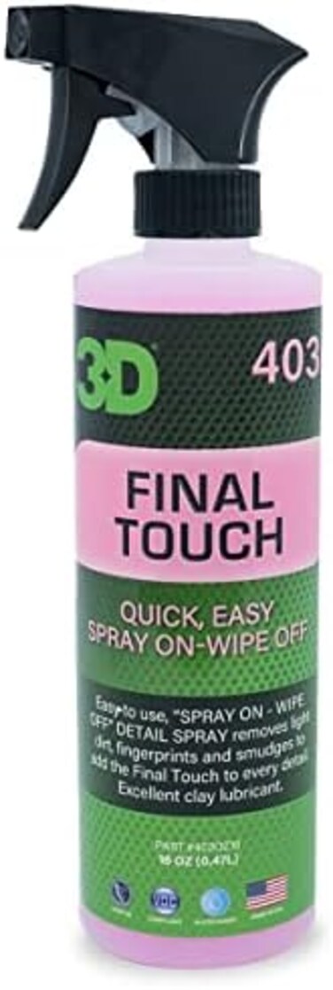 3D Final Touch - Quick Detailer Spray with Wax Protection for Auto Maintenance &amp; Showroom Shine 16oz.