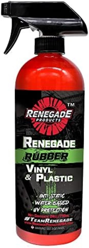 Renegade Products Rebel Rubber, Vinyl &amp; Plastic Spray Shine with UV Protection, Anti-Static and Anti-Stick Properties, Protect Plastics, Tires &amp; Interior Vinyls with Our Non Greasy Water Based Formula