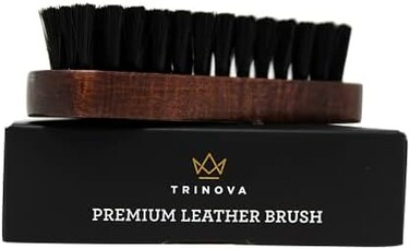TriNova Leather Brush for Cleaning Upholstery, Cleaner car Interior, Furniture, Couch, Sofa, Boots, Shoes and More. Premium Quality.