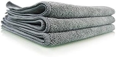 Chemical Guys MIC35203 Workhorse Professional Grade Microfiber Towel, Gray (16 in. x 16 in.) (Pack of 3)