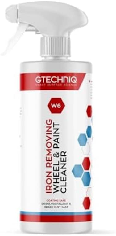 Gtechniq W6 Iron and General Fallout Remover for Cars, Brake Dust Degreaser and Cleaner for Wheels, Rims and Paintwork, Safe on Coatings, 500ml