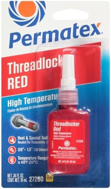 Permatex 27200 Hiigh Temperature Threadlocker Red, 10 ml