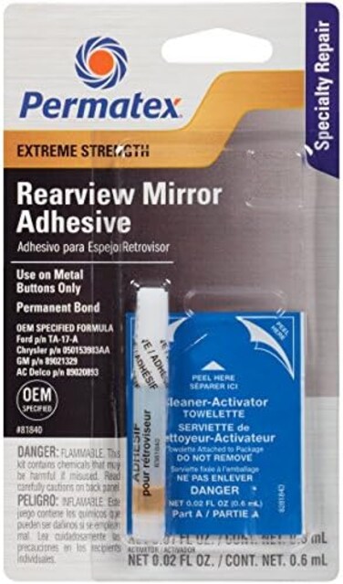 Permatex 81840-12PK Extreme Professional Strength Rearview Mirror Adhesive Kit, (Pack of 12)