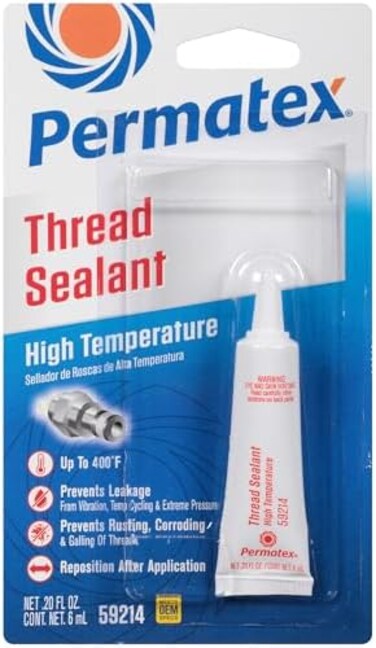 Permatex 59214 High Temperature Thread Sealant, 6 ml Tube, Pack of 1