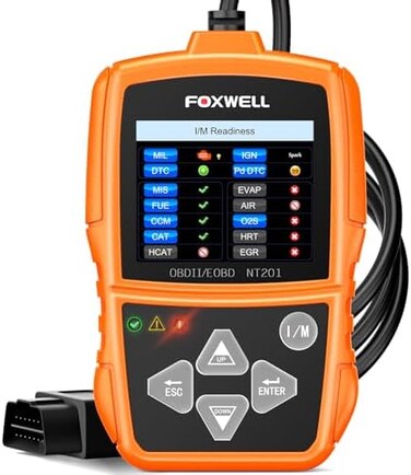 FOXWELL NT201 OBD2 Scanner Code Reader for Cars and Trucks Check Engine Light, Read and Clear Fault Codes, Live Data Diagnostic Tool for All Cars After 1996