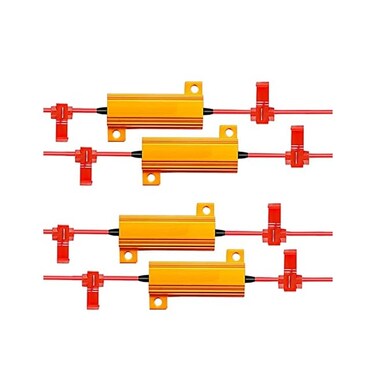 ZONETECH Zone Tech 50W 6Ohm LED Load Resistors - 4-Pieces Premium Quality LED Load Resistors for LED Turn Signal Lights or LED License Plate Lights or DRL (Fix Hyper Flash, Warning Cancellor)