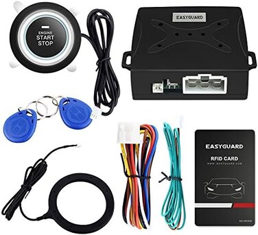EASYGUARD EC004 Smart Rfid Car Alarm system Push Engine Start stop button &amp; Keyless Go System Fits for most DC12V cars