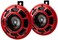 Hella 003399801 Supertone 12V High Tone/Low Tone Twin Horn Kit With Red Protective Grill, 2 Horns