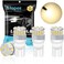 مصباح LED T10 194 168 2825 ساطع للغاية 300 لومن ابيض دافئ 3000 كلفن الجيل الخامس غير قطبي 12-24 فولت - 18 اس ام دي 3014 بديل للسيارة للخريطة والقبة ولوحة الارقام ولوحة العدادات من 4 قطع