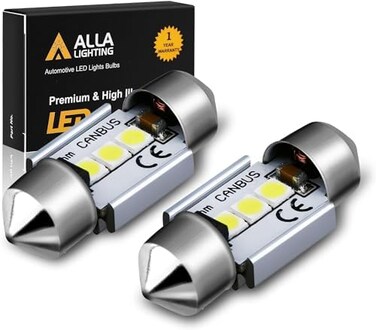 الا لايتنينج مصباح LED DE3022 DE3175 31 ملم كان-باص فيستون DE3021 3175 6428، 6000 كلفن زينون ابيض 3030 SMD قبة داخلية، خريطة، صندوق السيارة، اضواء مجاملة للسيارات والشاحنات