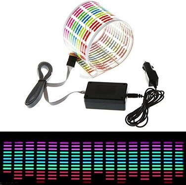 إيسوبورت 45 × 11 سم مستشعر تنشيط الموسيقى الصوتية للسيارة ملصق تلقائي لمعادل ضوء LED متوهج