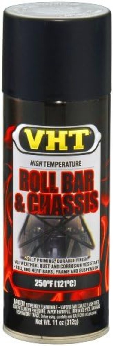 VHT عمود دوار وطلاء هيكل SP671 - طلاء بخاخ اسود ساتان - علبة رذاذ سعة 11 اونصة