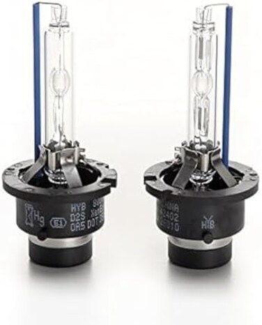 HYBKLER HYB D2S HID Bulbs, 8000K 20000LM Diamond White Xenon Replacement D2S HID Headlight Bulb, Low Beam 66240 85122UB 66040 Car Headlamps, IP68 Waterproof Design (Pack of 2)