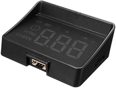 شاشة عرض امامية للسيارة مقاس 3.5 انش مع واجهة OBD2/EUOBD للتوصيل والتشغيل، سرعة السيارة كم/ساعة ميل في الساعة، تحذير السرعة الزائدة، درجة حرارة الماء، جهد البطارية، قياس المسافة المقطوعة
