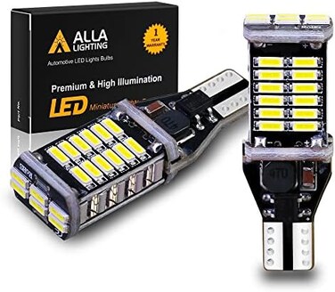الا لايتنينج قطعتان من مصابيح LED فائقة السطوع 1000 لومن 921 912 T15 W16W عالية الطاقة 4014 30-SMD مصابيح LED بديلة لمصابيح الإضاءة العكسية الاحتياطية