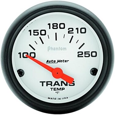 Auto Meter 5757 Phantom Short Sweep Electric Transmission Temperature Gauge, 2-1/16