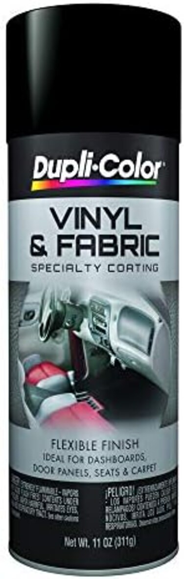 Dupli-Color HVP106-6 PK Vinyl and Fabric Coating Spray Paint - Flat Black - 11 oz Aerosol Can Pack of 6