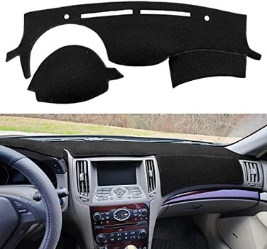 Yiz Dash Cover Mat Custom Fit for Infiniti G25 G25X G35 G35X G37 G37X 2008 2009 2010 2011 2012 2013,Infiniti Q40 Q60 2014 2015,Dashboard Pad Carpet Protector(Black) Y67
