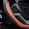 Valleycomfy Microfiber Leather Steering Wheel Cover (15in, Brown)