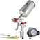 TCP Global Brand Professional New 2.5mm HVLP Spray Gun- Great for High Build Auto Paint Primer - Metal Flake Application and Any Heavy Bodied Paint or Primer Material -with Air Regulator