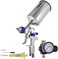 TCP Global Brand Professional New 2.5mm HVLP Spray Gun- Great for High Build Auto Paint Primer - Metal Flake Application and Any Heavy Bodied Paint or Primer Material -with Air Regulator
