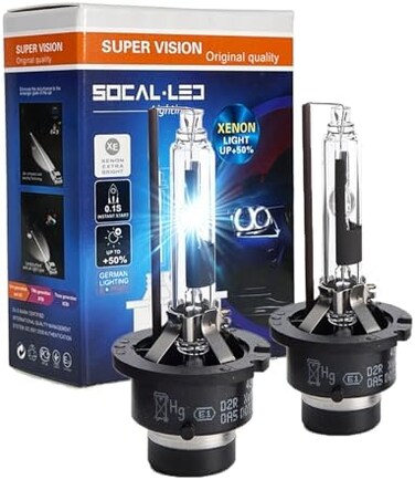 سوكال ليد لايتينج 2 × مصابيح D2R HID 35 واط تيار متردد زينون HID استبدال مباشر 6000 كلفن كريستال ابيض