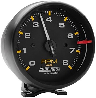 AUTO METER 2300 Autogage Tachometer,3.750 in., Black dial/Black bezel
