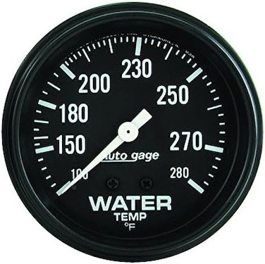 Auto Meter 2313 Autogage Water Temperature Gauge Black dial/Black bezel, 2 5/8