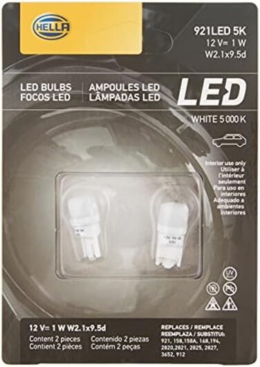 HELLA 921LED 5K LED Performance Bulbs, 12V, 1W 2 Pack