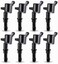 ENA Set of 8 Straight Boot Ignition Coil Pack Compatible with Ford Lincoln Expedition Explorer F-150 Super Duty Mustang Mountaineer 4.6l 5.4l 6.8l Replacement for DG511 C1541 FD508
