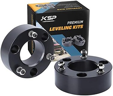 كي اس بي بيرفومانس مجموعة تسوية امامية 3 انش لسيارة سيلفرادو 1500 2WD/4WD 2007-2019، سييرا 2WD/4WD 2007-2019، مجموعات رفع دعامات التعليق 3 انش مع 6 عروات