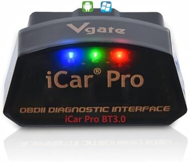 vgate iCar Pro Bluetooth 3.0 OBD2 Code Reader OBDII Scanner Scan Tool Car Fault Check Engine Light for Torque Android Compatible with ELM327 Adapter