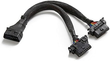 بي بي فلاي -B6 OBD II OBD2 وصلة مقسم 16 دبوس 1 × ذكر و2 × أنثى محول كابل تمديد 1 قدم/30 سم)