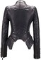 chouyatou Women's Fashion Studded Perfectly Shaping Faux Leather Biker Jacket