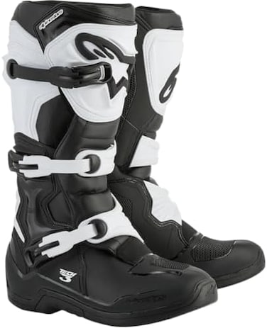 Alpinestars mens Black/White Tech 3 Boots Black White Sz 08, Black/White, 8 US