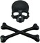 T Tocas Skull Crossbone Car 3D Emblem Logo Metal Badge Sticker Decal Skeleton Emblem Badge (Black)