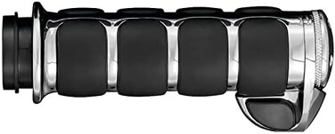 Kuryakyn 6228 Premium ISO Handlebar Grips with Standard Throttle Boss for Electronic Throttle Control: 2008-19 Harley-Davidson Motorcycles, Chrome, 1 Pair