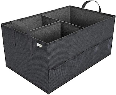 MIU COLOR Car Trunk Storage Organizer Collapsible Cargo Storage Containers Portable Multi Compartments for Car, Truck, SUV; Strap Handle