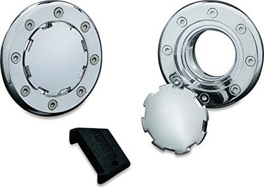 Kuryakyn 8310 Non-Vented Flush Mount Fuel Tank/Gas Cap with Left-Hand Threads for 1982-1999 Harley-Davidson Motorcycles with Screw Tanks, Chrome