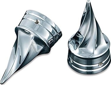 Kuryakyn 1217 Motorcycle Accent Accessory: Front End Twisted Axle Caps for 1980-2006 Harley-Davidson Motorcycles, Chrome, 1 Pair
