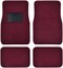 BDK MT-100-BD Burgundy Red Carpeted 4 Piece Car SUV Floor Mats With Vinyl Heel Pad Car Vehicle Universal Fit